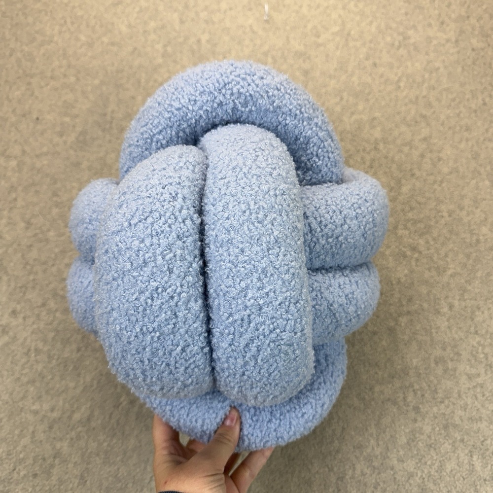 Furn Blue Bouclé Knot Filled Cushion Pillow 30x30